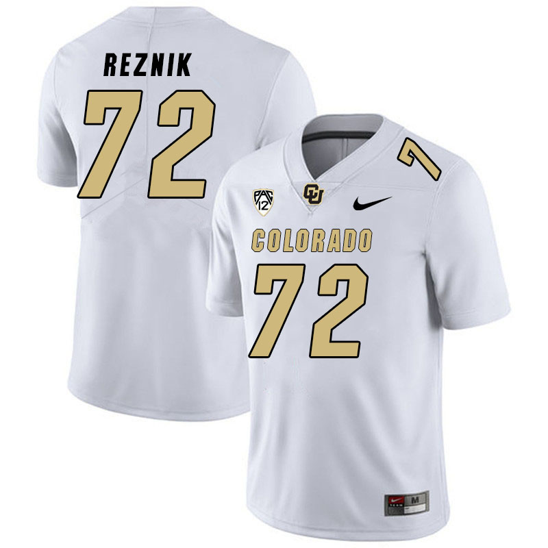 Men #72 Ben Reznik Colorado Buffaloes College Football Jerseys Stitched Sale-White